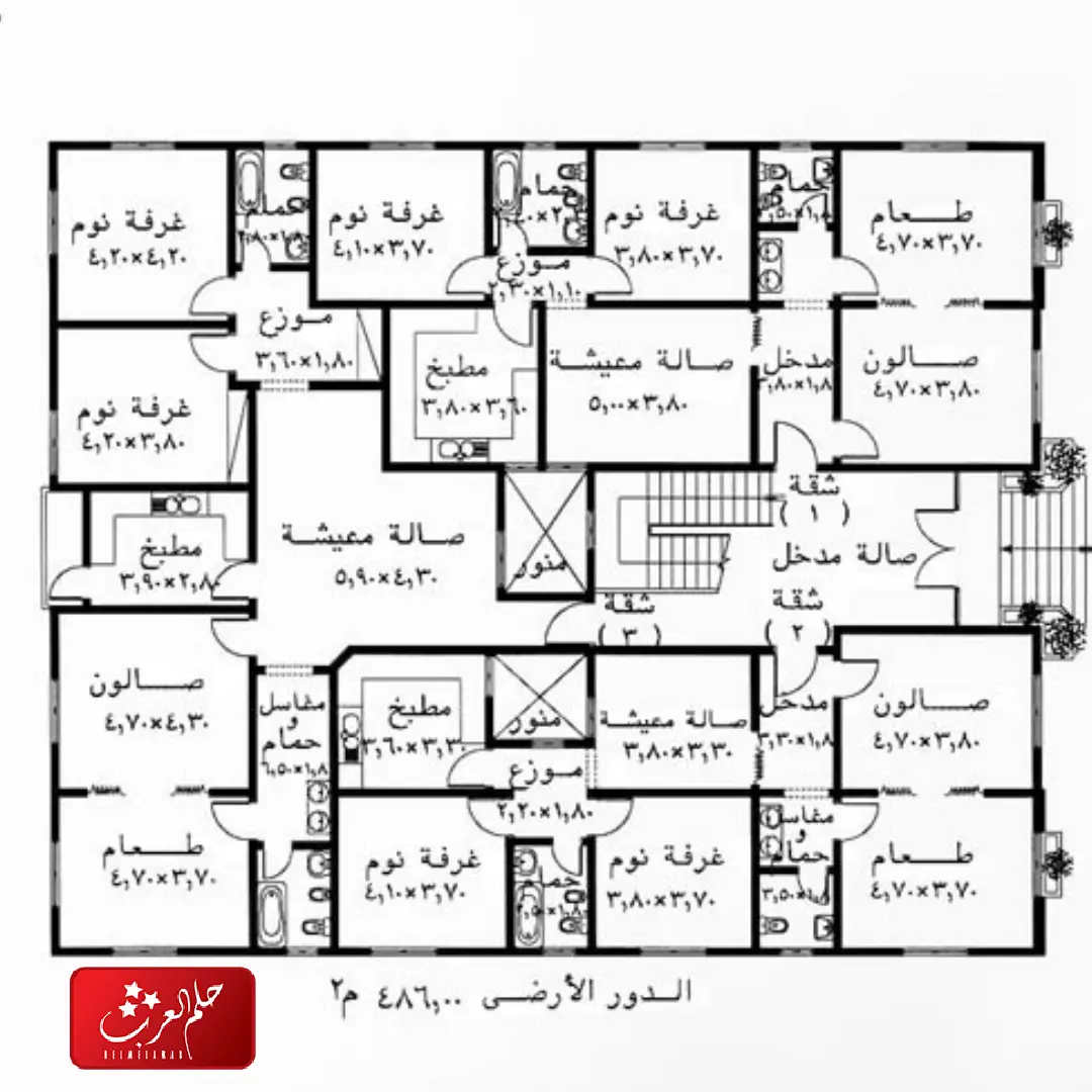 مخطط تصميم عمارة دورين